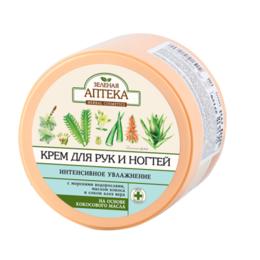Crema Ultrahidratanta pentru Maini si Unghii cu Extract de Alge Marine si Ulei de Cocos Zelenaya Apteka, 300ml cu Comanda Online