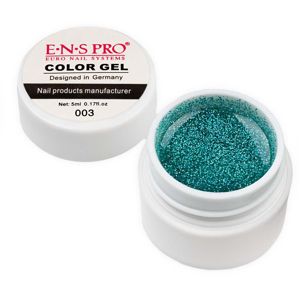 Gel UV Color cu Sclipici ENS PRO #003 – Green Ice cu Comanda Online