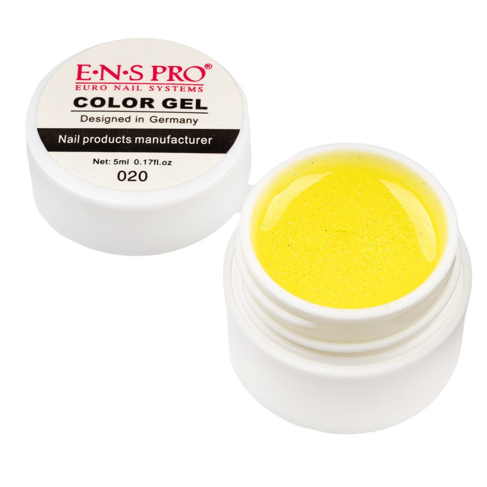 Gel UV Color cu Sclipici ENS PRO #020 – Sparkling Yellow cu Comanda Online