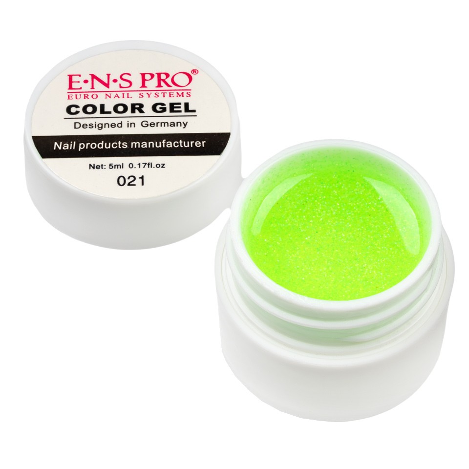 Gel UV Color cu Sclipici ENS PRO #021 – Green Neon cu Comanda Online