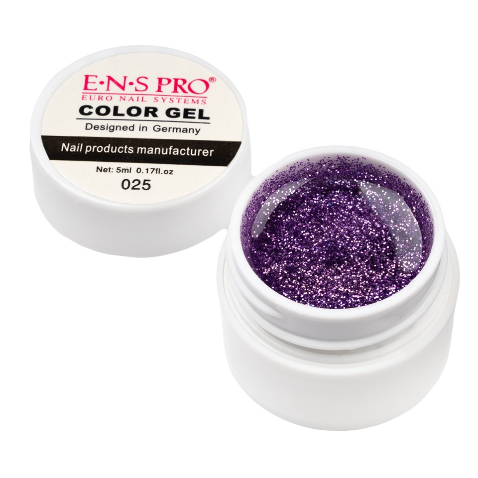 Gel UV Color cu Sclipici ENS PRO #025 – Titan Violet cu Comanda Online