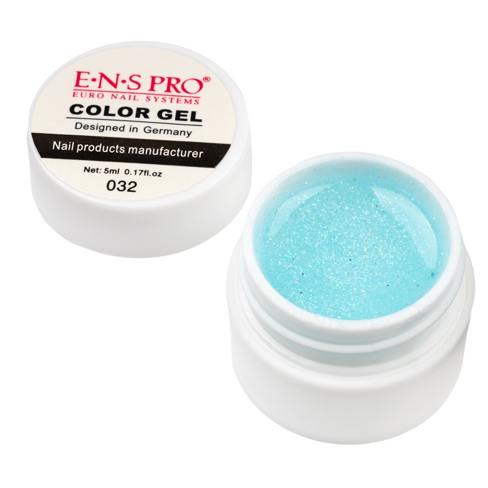 Gel UV Color cu Sclipici ENS PRO #032 – Natural Blue cu Comanda Online