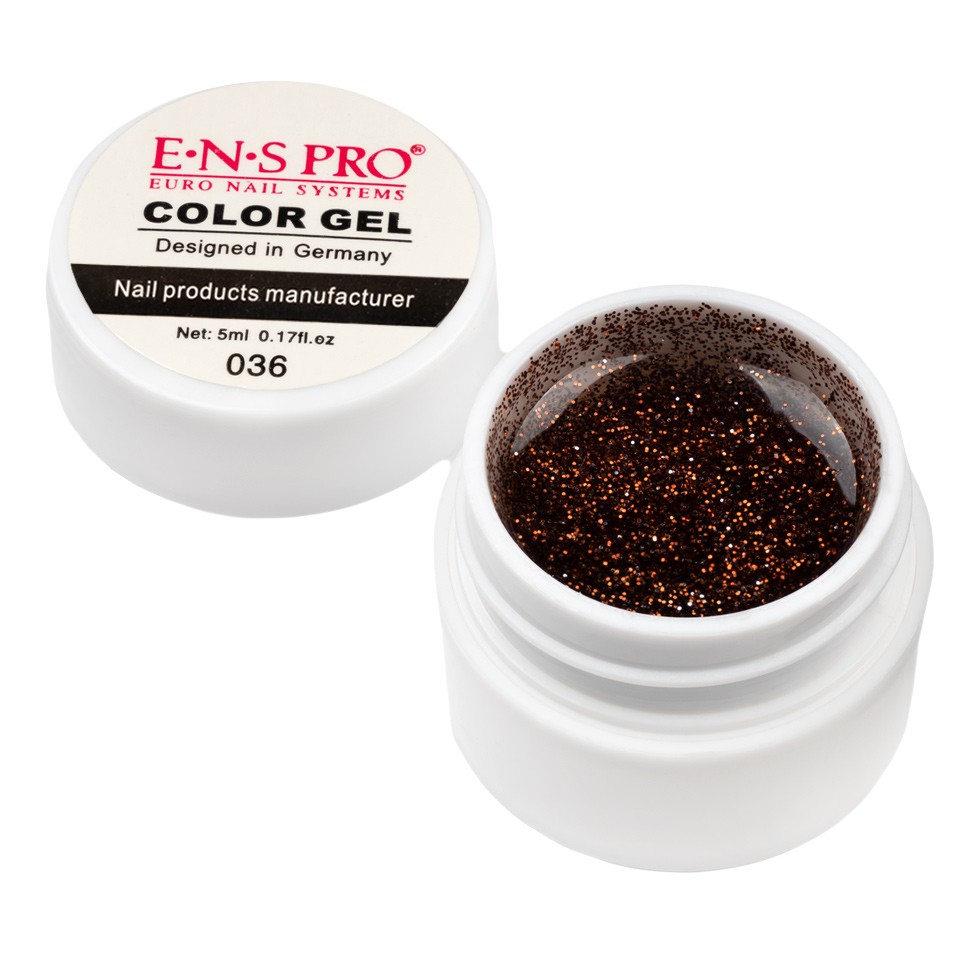 Gel UV Color cu Sclipici ENS PRO #036 – Brown Loop cu Comanda Online