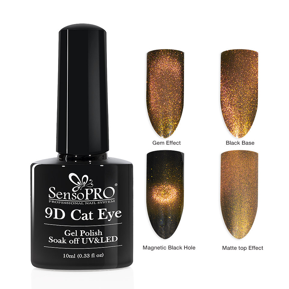 Oja Semipermanenta 9D Cat Eye #18 Pavonis – SensoPRO 10 ml la Pret Avantajos