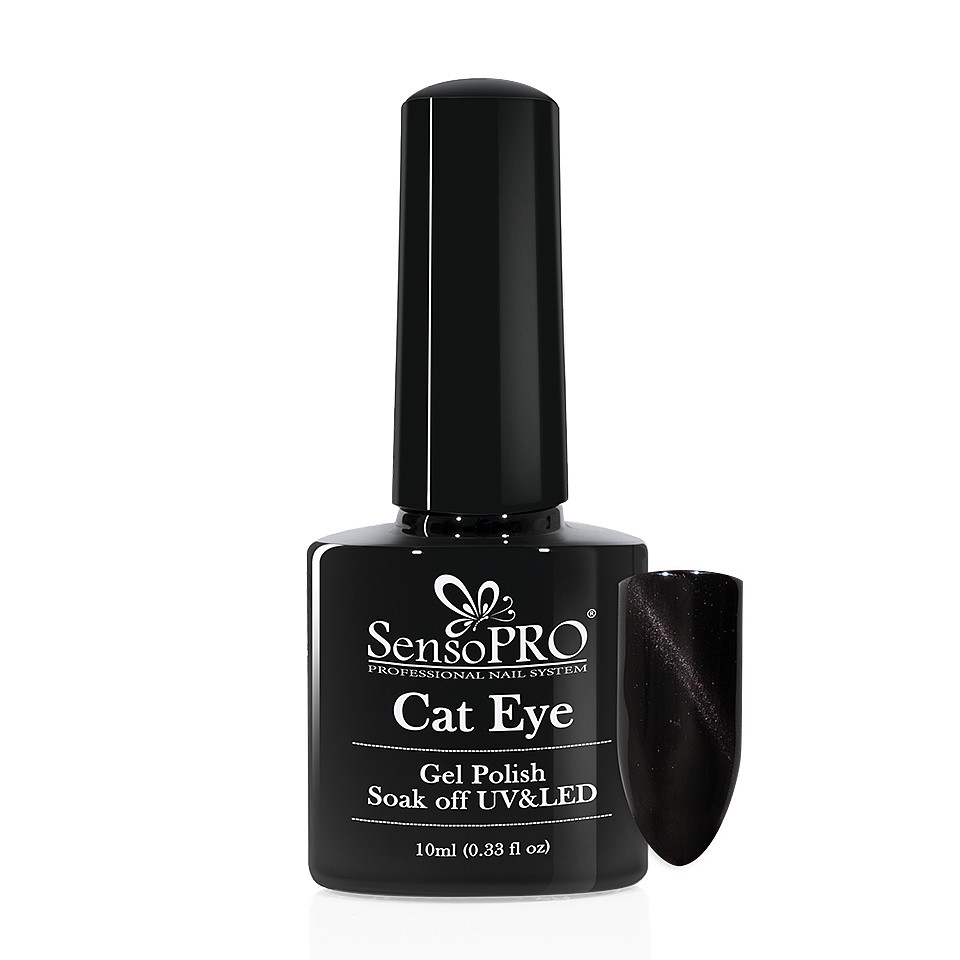 Oja Semipermanenta Cat Eye SensoPRO 10ml – #010 Black Panther la Pret Avantajos