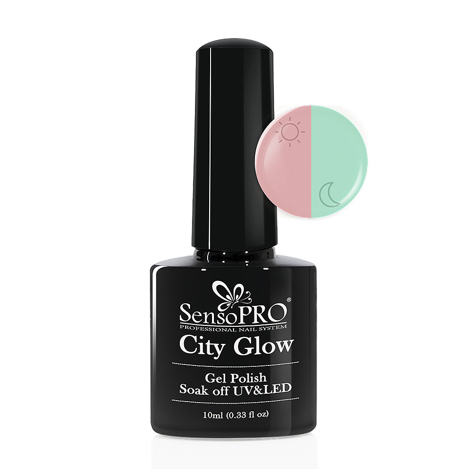 Oja Semipermanenta City Glow SensoPRO 10ml #01 Minty Lollipop la Pret Avantajos