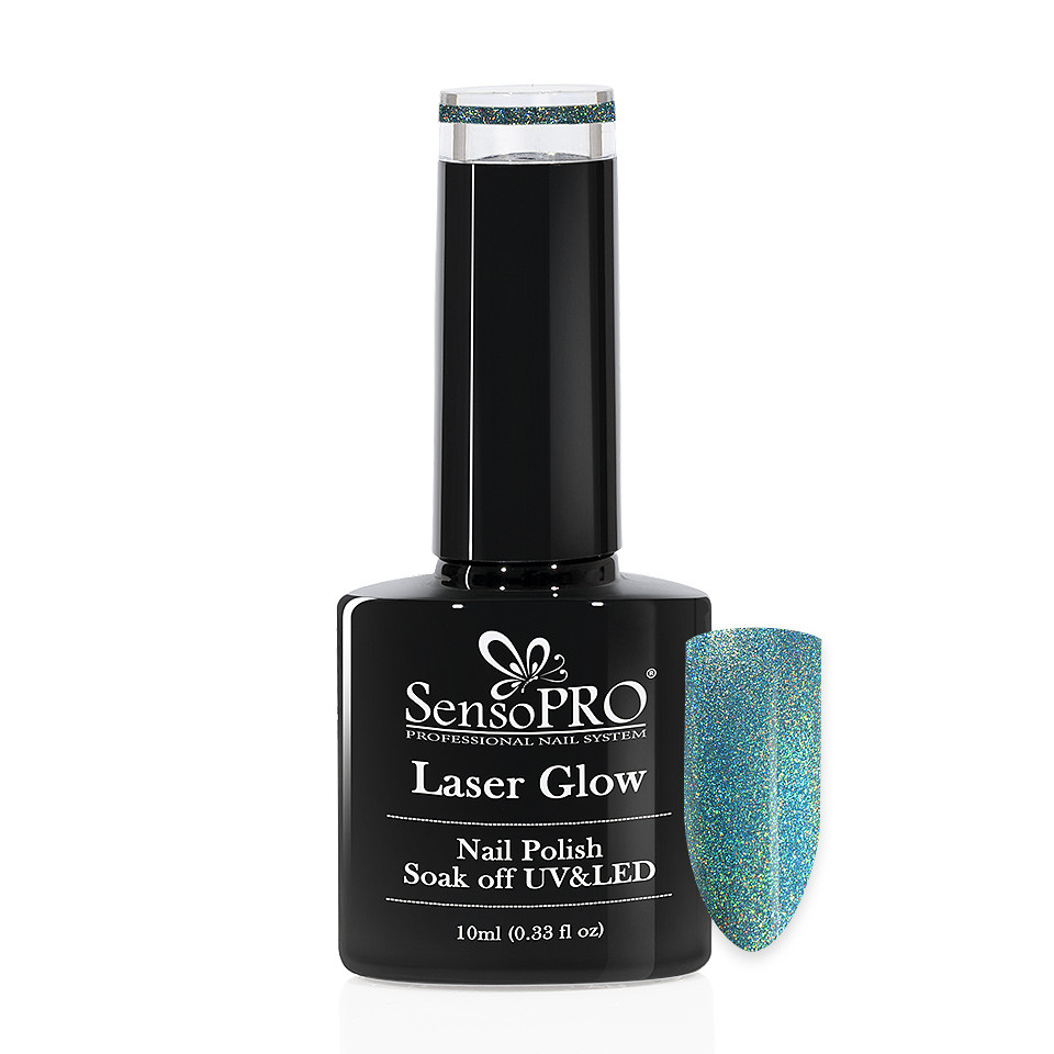 Oja Semipermanenta Holografica Laser Glow SensoPRO 10 ml, #010 Ocean la Pret Avantajos