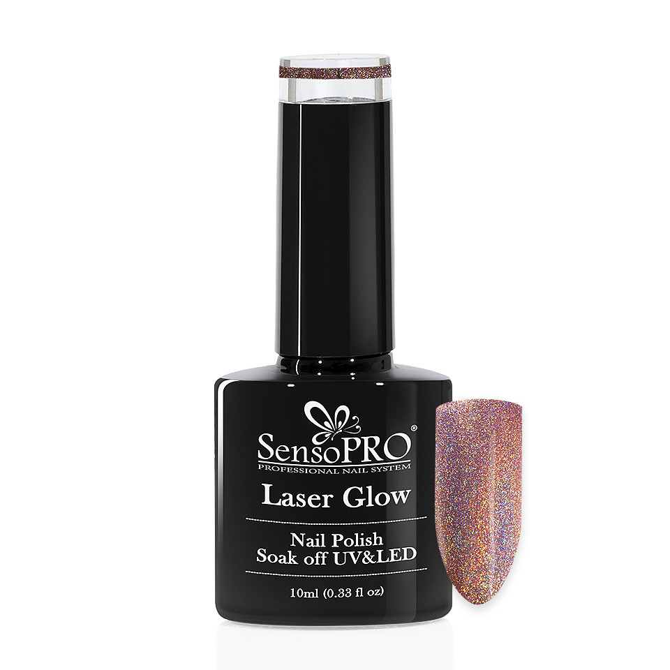 Oja Semipermanenta Holografica Laser Glow SensoPRO 10 ml, #08 Sunrise la Pret Avantajos