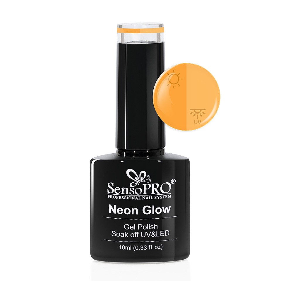 Oja Semipermanenta Neon Glow SensoPRO 10ml #02 Delicious Orange la Pret Avantajos