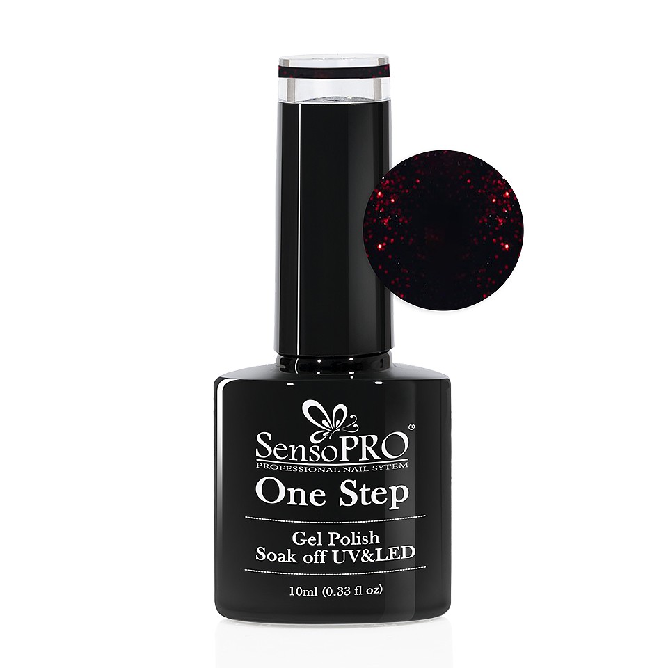 Oja Semipermanenta SensoPRO One Step 10ml - #044 Mysterious Black la pret avantajos