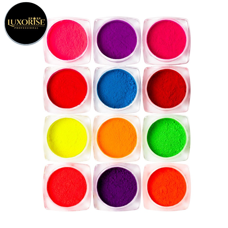 Pigment Neon Unghii LUXORISE – set 12 bucati cu Comanda Online