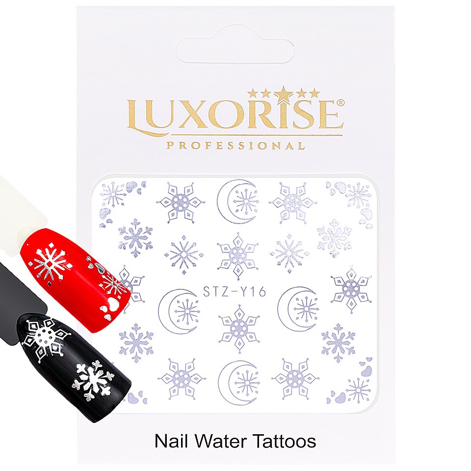 Tatuaj unghii LUXORISE, Winter STZ-Y16 argintiu cu Comanda Online