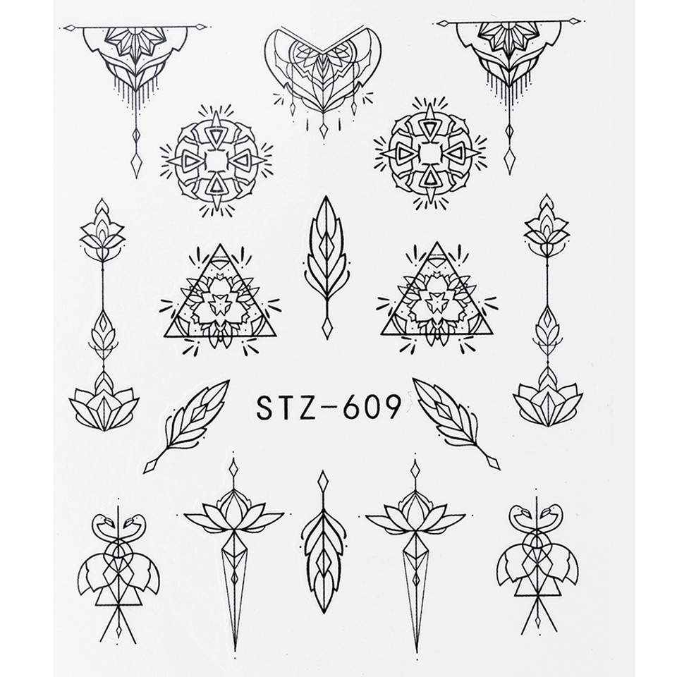 Tatuaj unghii STZ-609 abstract cu Comanda Online