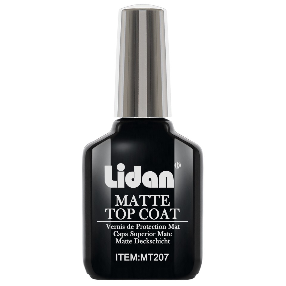 Top Coat Gel UV Profesional Lidan cu efect de MAT, 18ml cu Comanda Online
